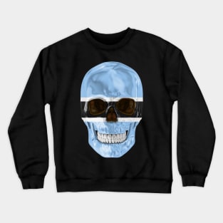 Botswana Flag Skull - Gift for Botswanan With Roots From Botswana Crewneck Sweatshirt